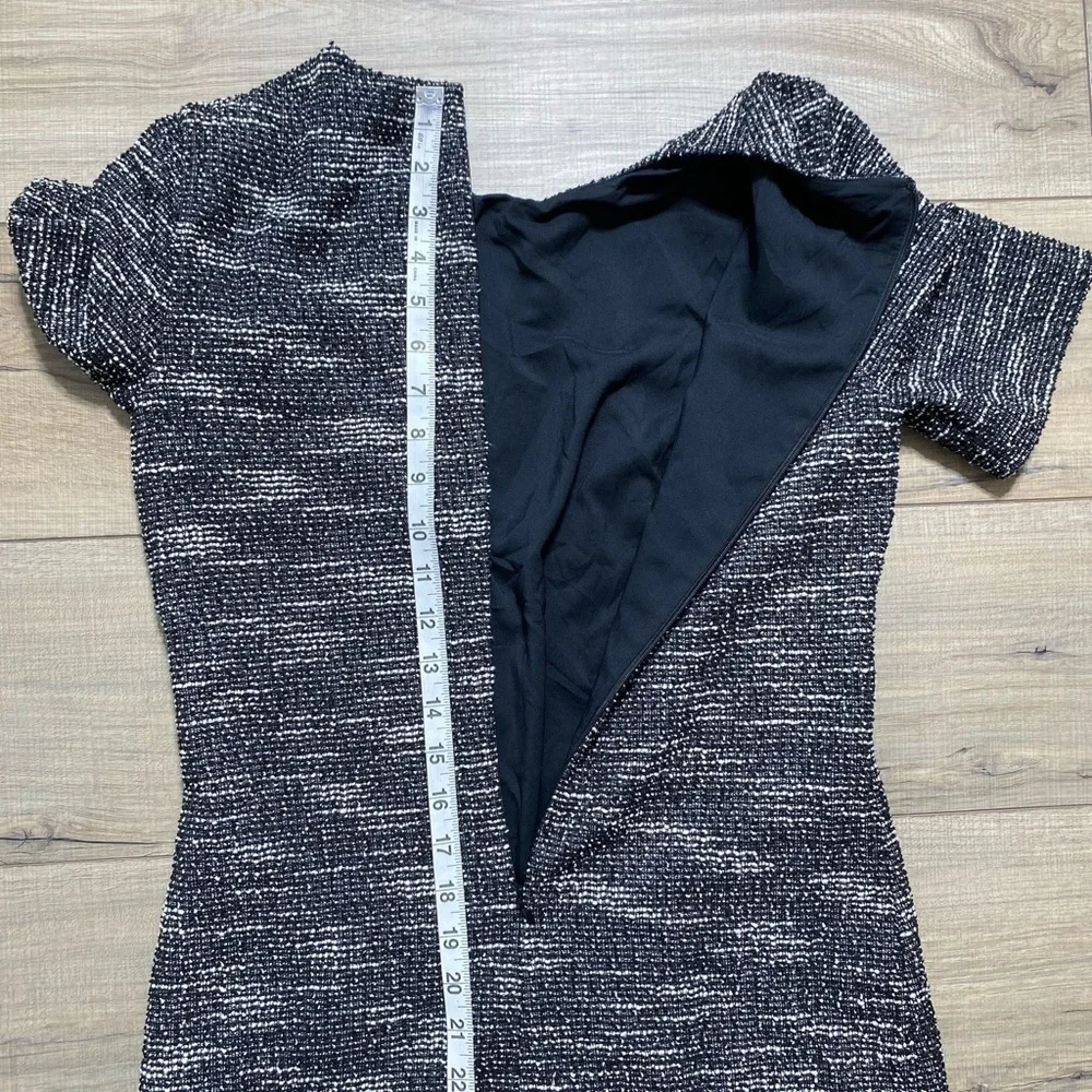 Club Monaco Womens‎ Textured Short Sleeve Lined Dress Size Small Black Mix